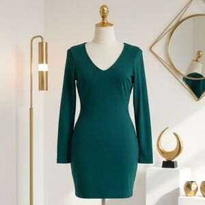 Zara| Emerald Green Long Sleeve Cocktail Dress Sz XS